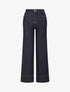 Jean wide leg à surpiqûres coupe droite - Bleu brut - 1