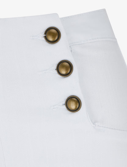 Jean droit style pantalon à pont - Blanc - 3