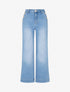 Jeans droit grande taille à boutons décoratifs - Bleu clair - 1