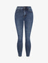Jean skinny stretch à griffures et délavé - Bleu - 4