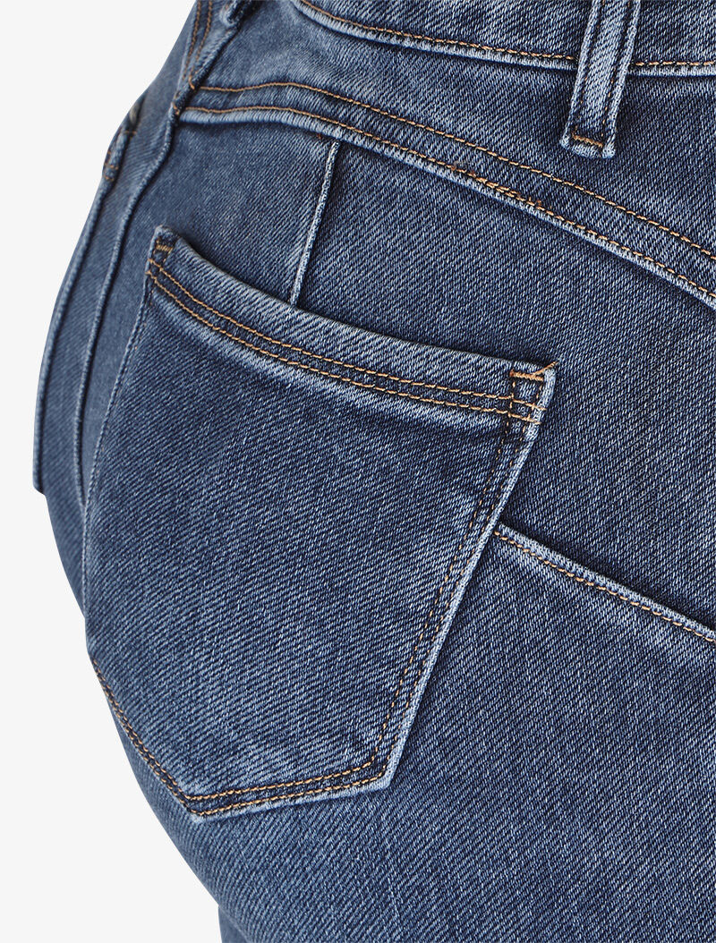 Jean skinny stretch à griffures et délavé - Bleu - 3