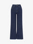 Jean wide leg à bords effilochés - Bleu - 1