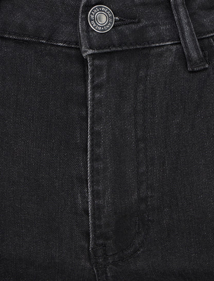 Jean wide leg à bords effilochés - Gris anthracite - 3