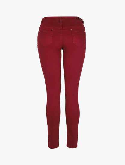 Jean slim à taille standard - Bordeaux - 2