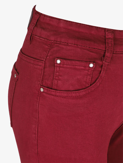 Jean slim à taille standard - Bordeaux - 3