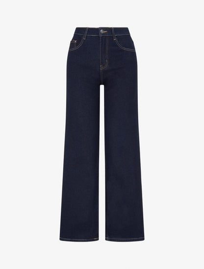 Jean wide leg à coutures apparentes - Bleu brut - 1
