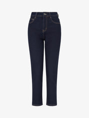 Jean taille haute coupe mom - Bleu brut - 1