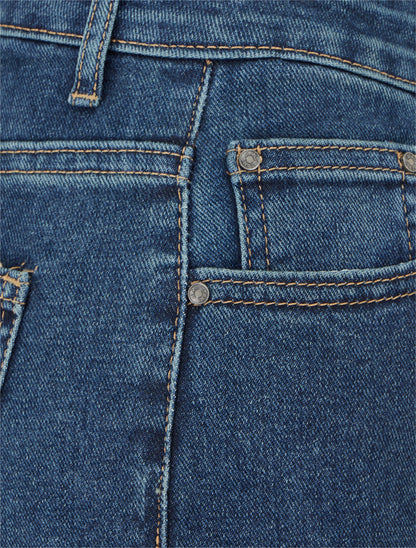 Jean coupe wide leg à taille haute - Bleu denim - 3