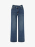 Jean wide leg à boutonnage croisé - Bleu denim - 1