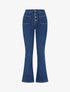 Jean flare à fermeture boutonnée - Bleu denim - 1