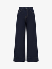 Jean ample grande taille à coutures apparentes - Bleu brut - 1