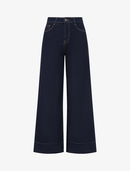 Jean ample grande taille à coutures apparentes - Bleu brut - 1