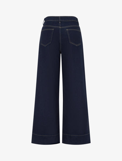 Jean ample grande taille à coutures apparentes - Bleu brut - 2