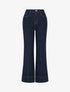 Jean wide leg à coutures contrastantes - Bleu brut - 1