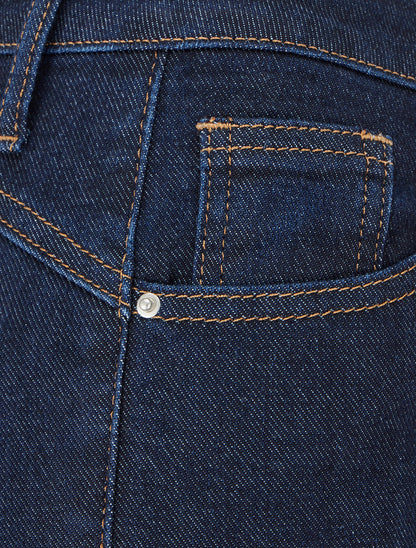 Jean flare stretch à taille haute - Bleu brut - 3