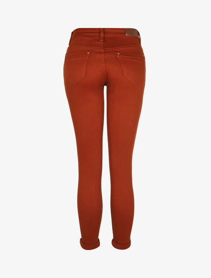 Jean slim stretch à taille haute - Rouille - 2