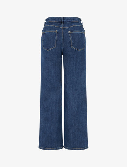 Jean taille haute coupe droite - Bleu denim - 2