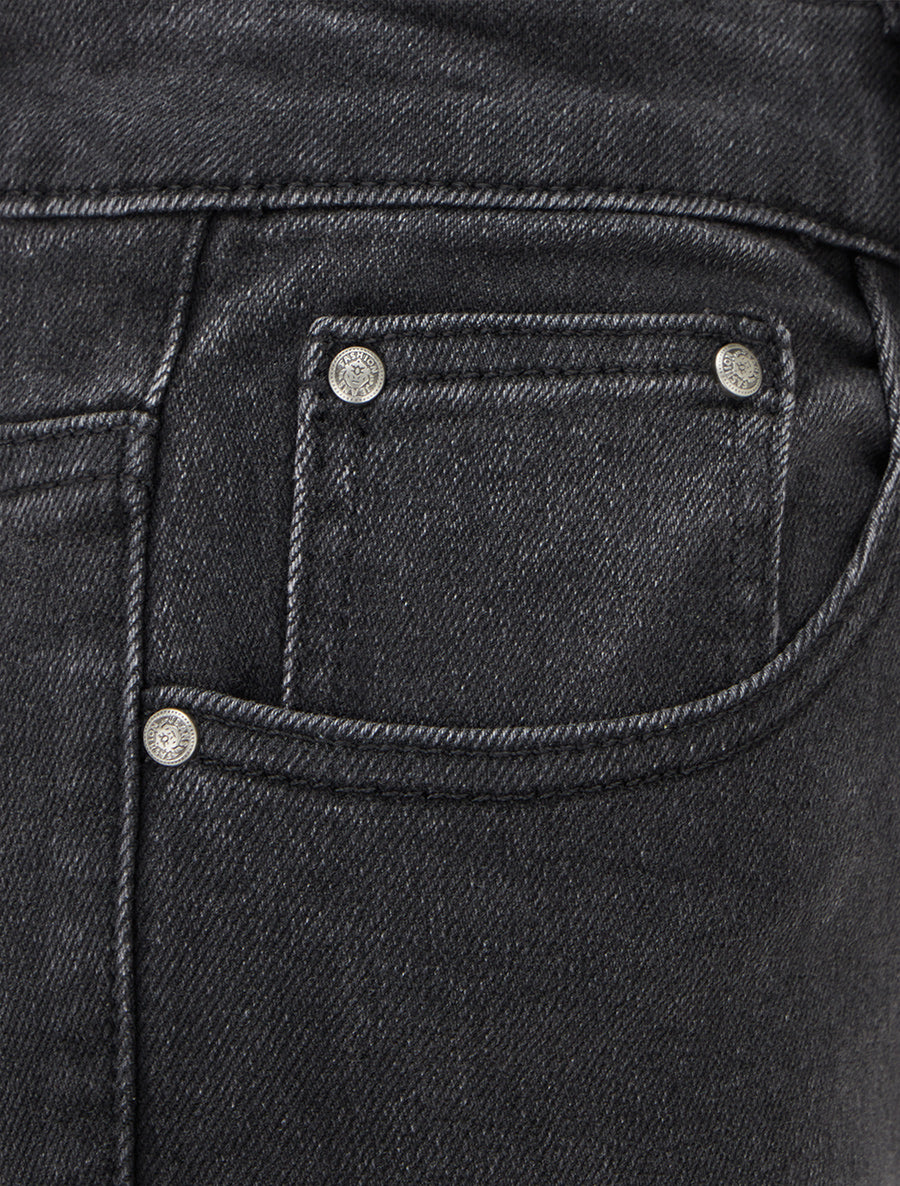 Jean taille haute coupe flare - Gris anthracite - 3