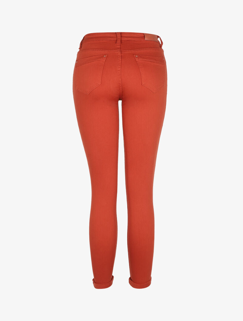Jean slim stretch à taille haute - Orange - 2