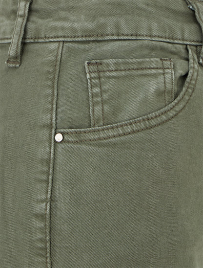 Jean uni wide leg - Kaki - 3