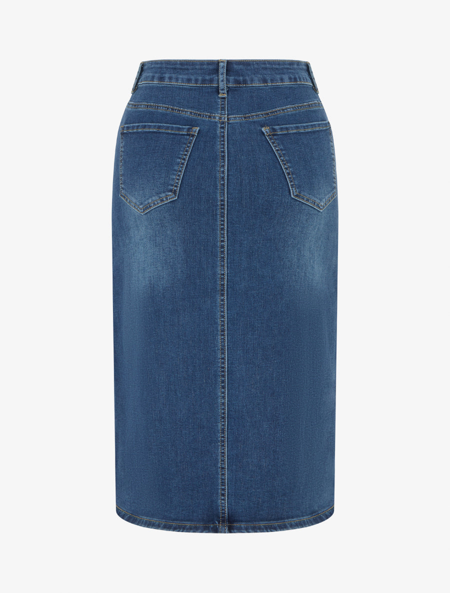 Jupe crayon en jean - Bleu denim - 2