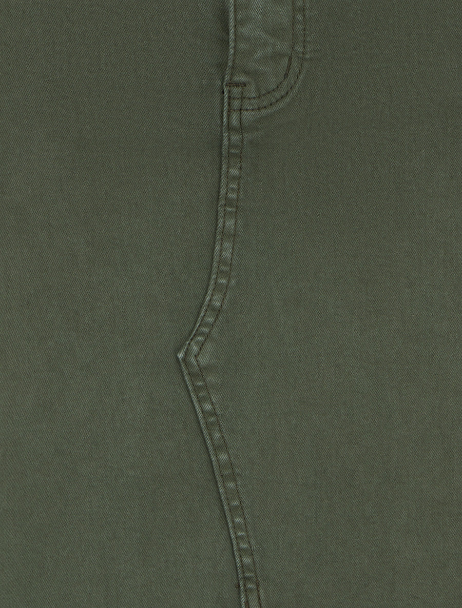 Jupe crayon en jean à poches boutonnées - Kaki - 3