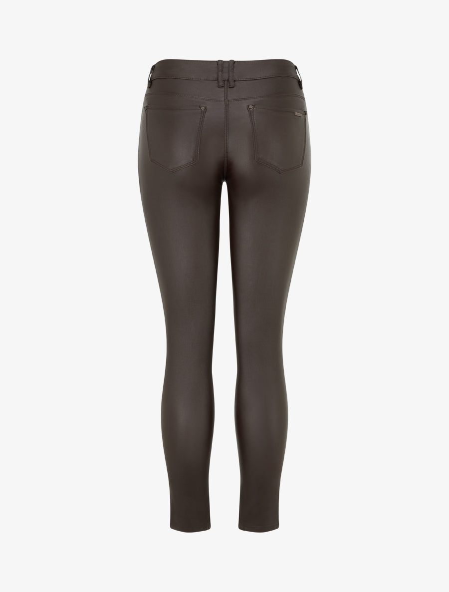 Jean skinny effet ciré - Marron - 2