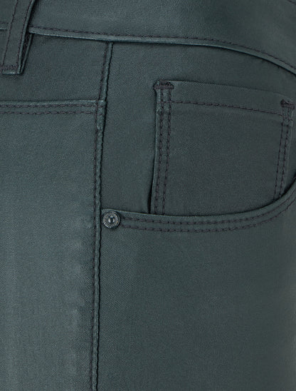 Jean skinny effet ciré - Vert foncé - 3