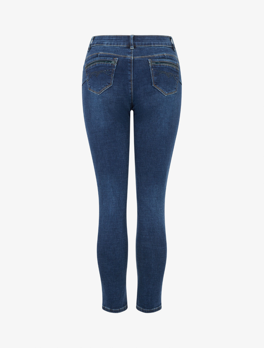 Jean skinny à poches à sequins - Bleu denim - 2