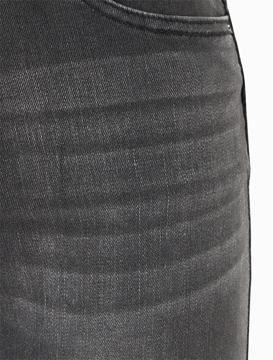 Jean slim délavé à taille haute - Gris foncé - 3