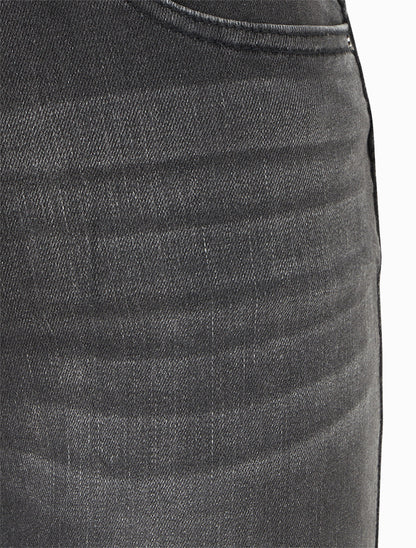 Jean slim délavé à taille haute - Gris foncé - 3
