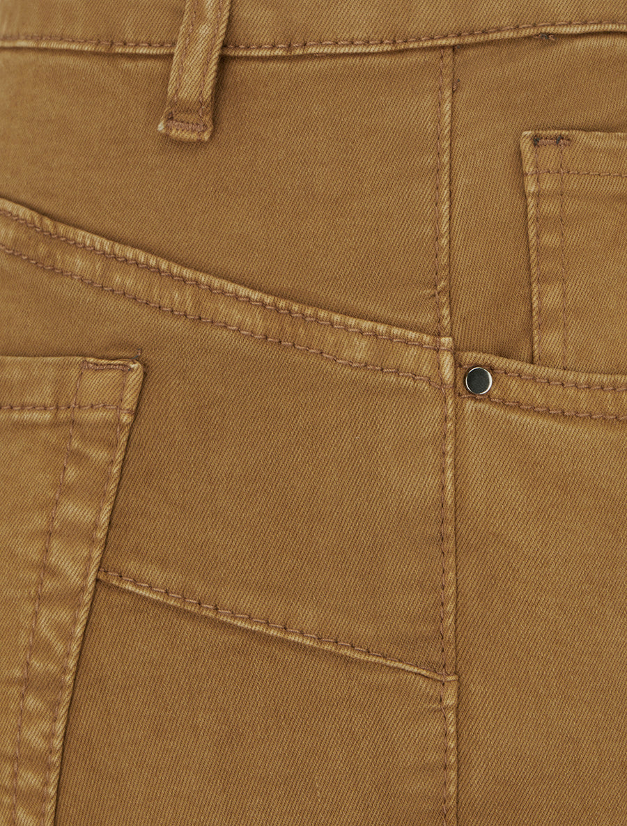 Jean slim uni à taille haute - Jaune moutarde - 3