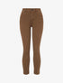 Jean slim uni à taille haute - Marron - 1