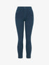 Jean slim uni à taille haute - Bleu - 1