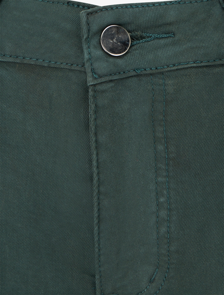 Jean slim uni à taille haute - Vert bouteille - 3