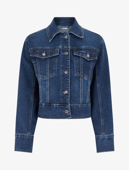 Veste en jean droite - Bleu - 1