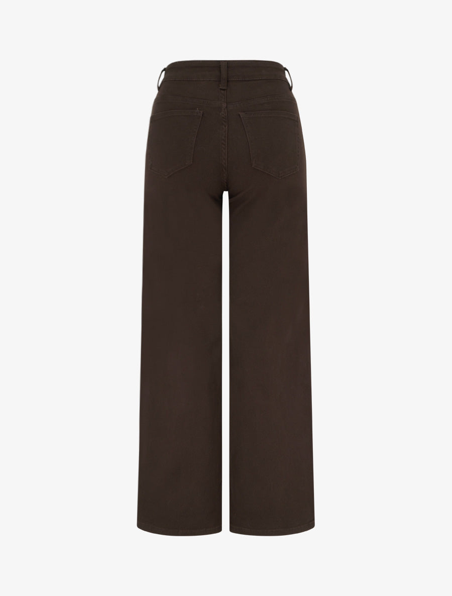 Jean wide leg à strass - Marron - 2