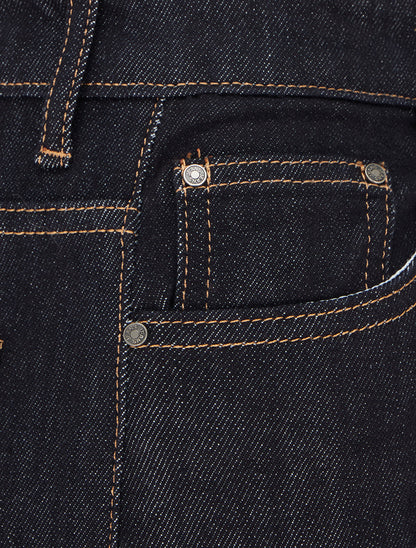 Jean wide leg à revers - Bleu brut - 3