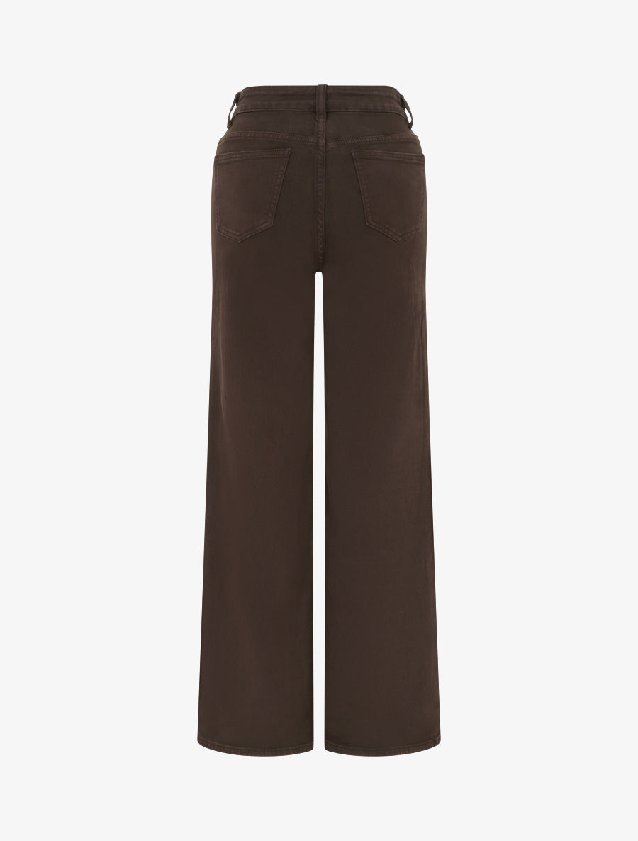 Jean uni wide leg - Marron - 2