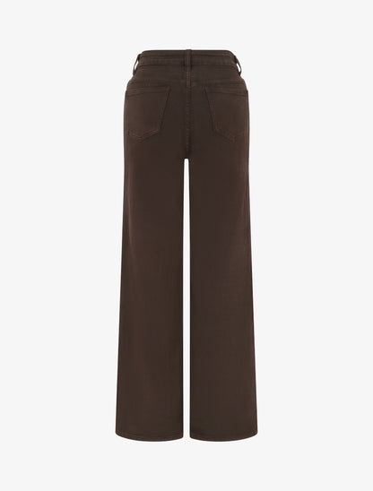 Jean uni wide leg - Marron - 2