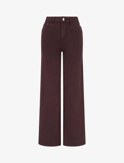 Jean uni wide leg - Prune - 1