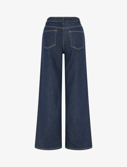 Jean grande taille wide leg - Bleu brut - 2