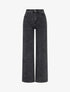 Jean wide leg taille haute délavé - Gris foncé - 1