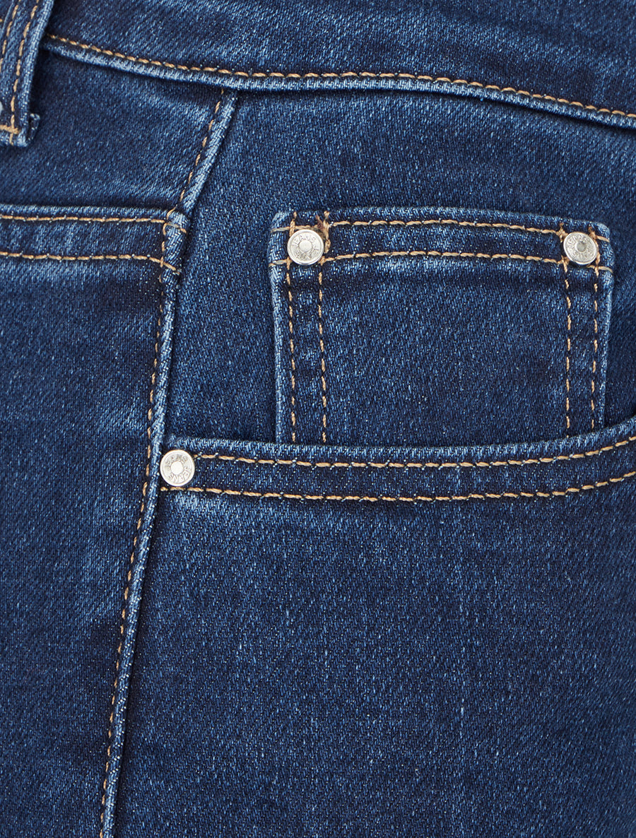 Jean wide leg revers imprimé pois - Bleu - 3
