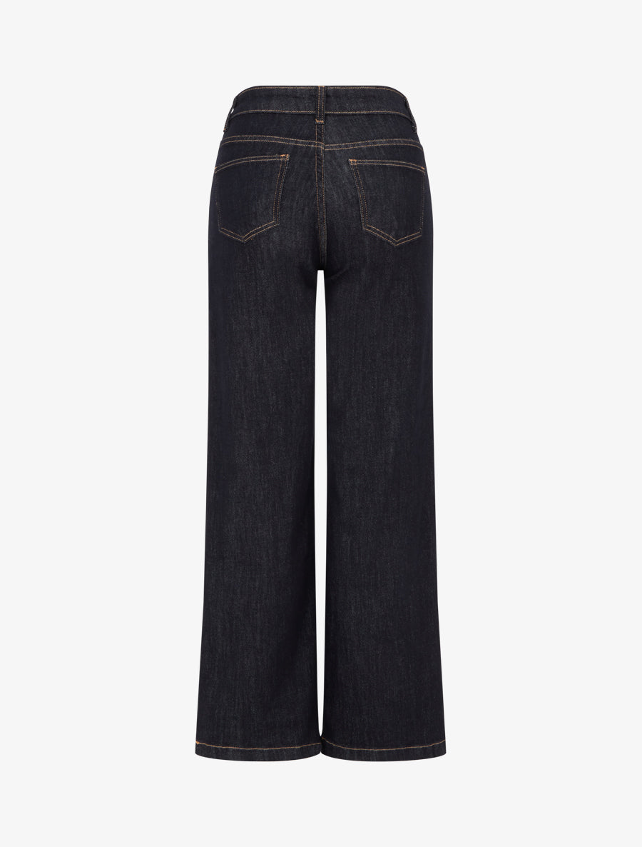 Jean wide leg fermeture boutonnée - Bleu brut - 2
