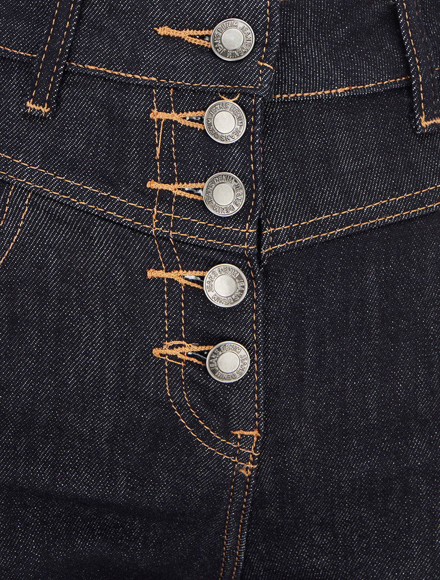 Jean wide leg fermeture boutonnée - Bleu brut - 3