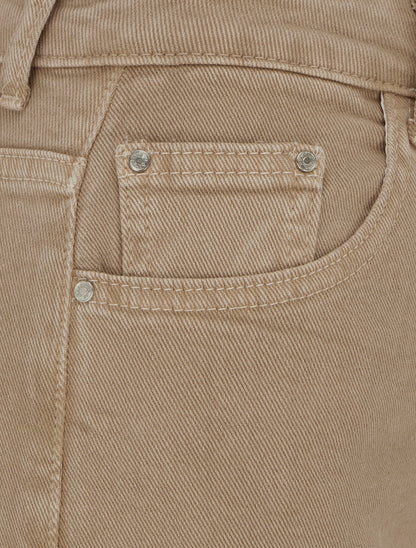Jean wide leg uni taille haute - Beige - 3