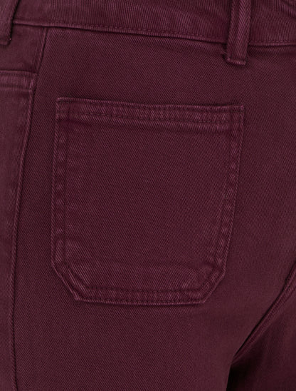 Jean uni à 4 poches - Lie de vin - 3