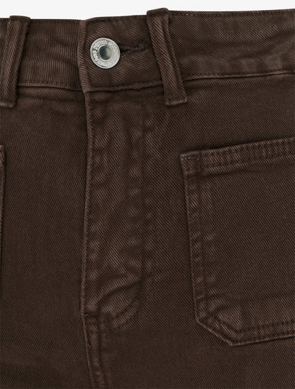 Jean uni à 4 poches - Marron - 3