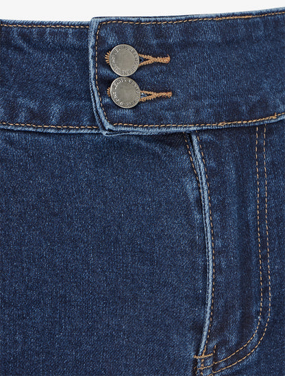 Jean à taille haute coupe ample - Bleu - 3